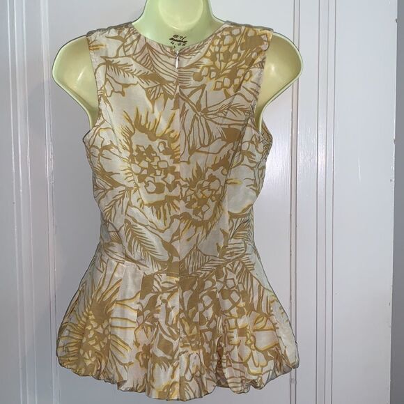 Tracy Reese gold silk/cotton sleeveless blouse - Picture 5 of 8